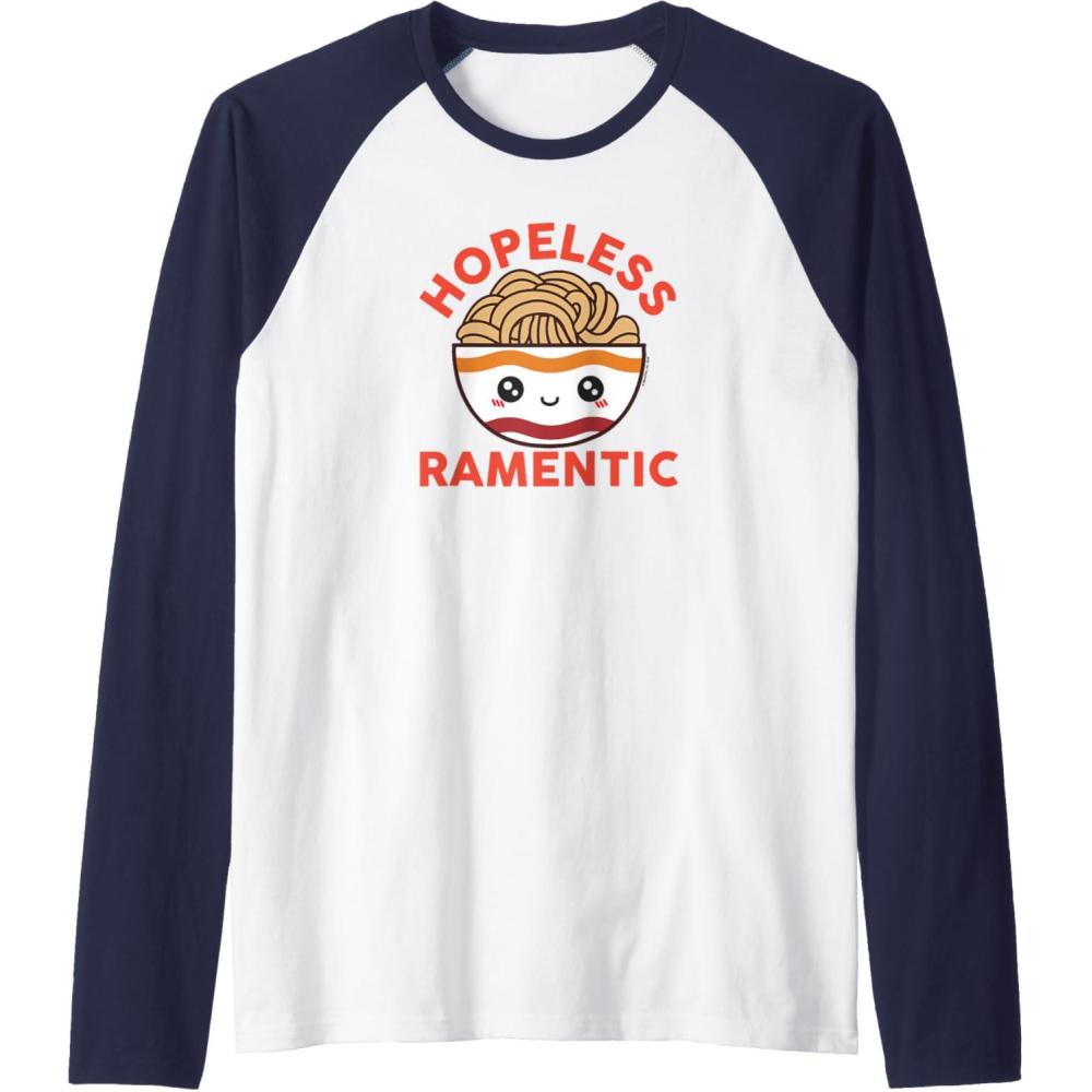 image:imageMaruchan Instant Lunch Hopeless Ramentic Cute Bowl Raglan Baseball TeeNavy BlueWhite