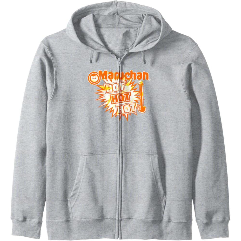 image:imageMaruchan Instant Lunch Hot Hot Hot Thermometer Logo Zip HoodieHeather Grey
