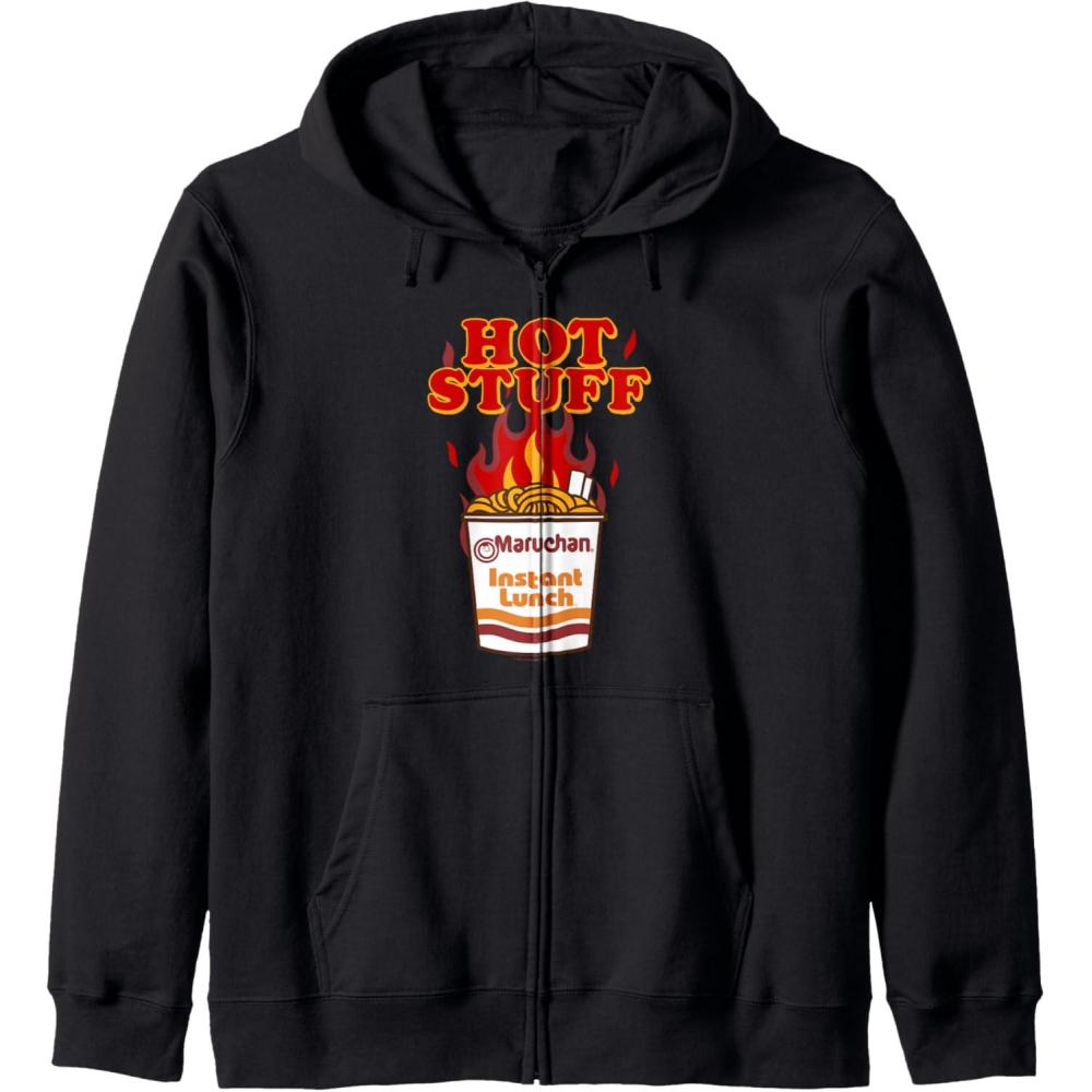 image:imageMaruchan Instant Lunch Hot Stuff Flaming Noodles Retro Shot Zip HoodieBlack
