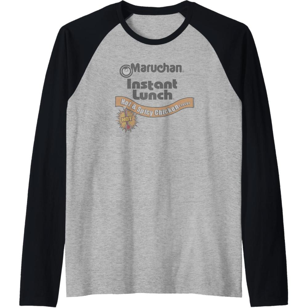 image:imageMaruchan Instant Lunch Hot amp Spicy Chicken Flavor Logo Raglan Baseball TeeBlackAthletic Heather