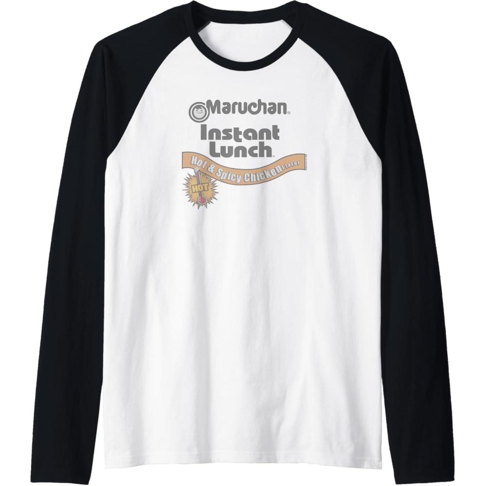 image:imageMaruchan Instant Lunch Hot amp Spicy Chicken Flavor Logo Raglan Baseball TeeBlackWhite