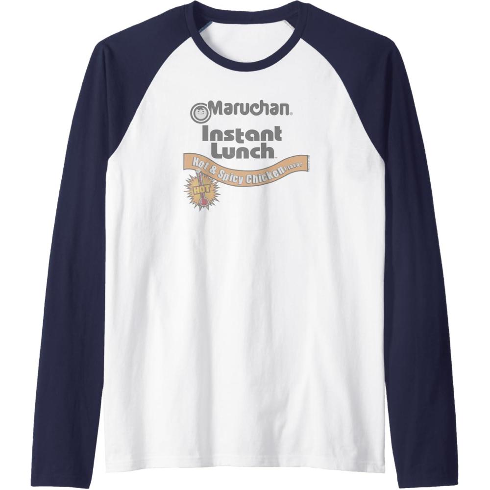 image:imageMaruchan Instant Lunch Hot amp Spicy Chicken Flavor Logo Raglan Baseball TeeNavy BlueWhite