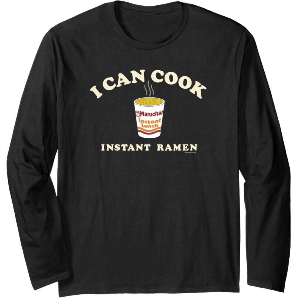 image:imageMaruchan Instant Lunch I Can Cook Instant Ramen Cup Logo Long Sleeve TShirtBlack