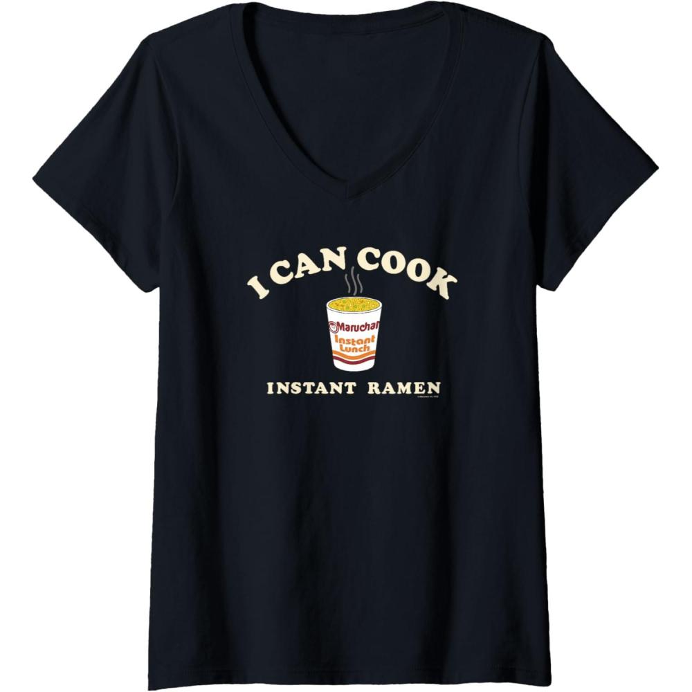 image:imageMaruchan Instant Lunch I Can Cook Instant Ramen Cup Logo VNeck TShirtBlack