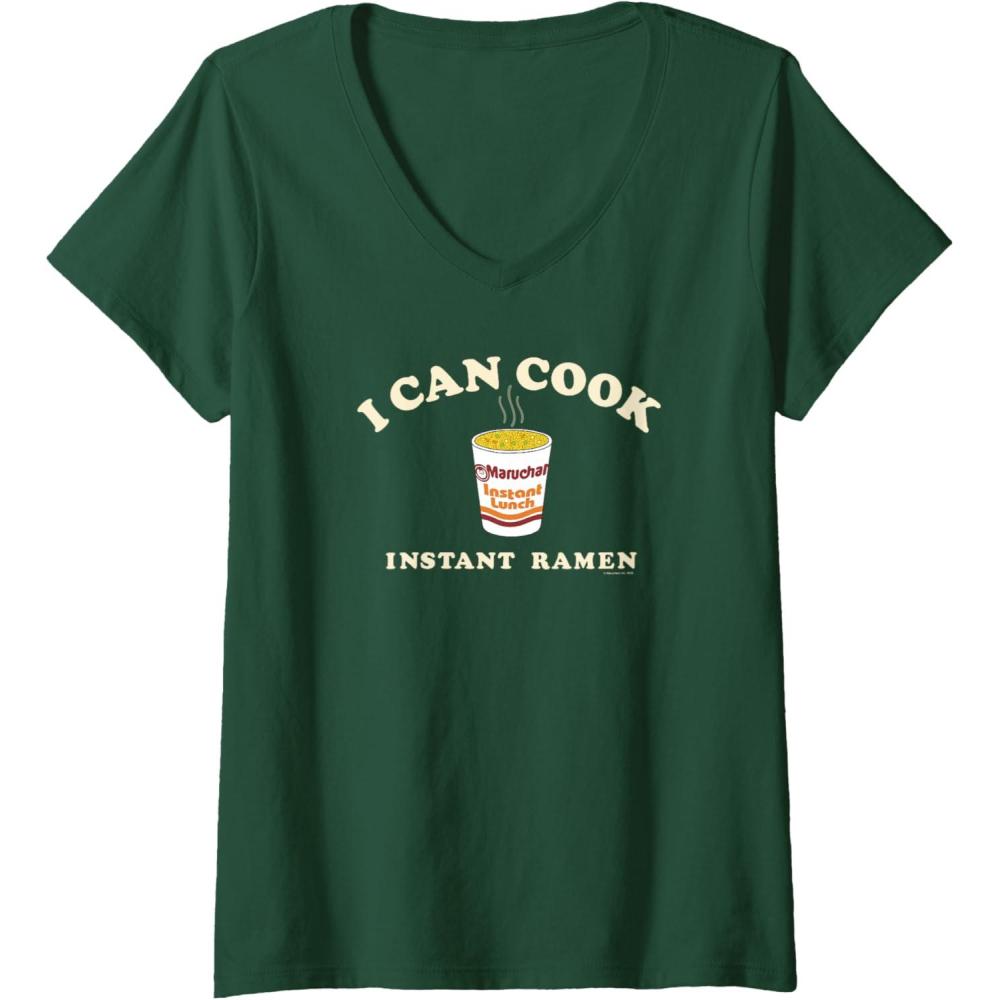 image:imageMaruchan Instant Lunch I Can Cook Instant Ramen Cup Logo VNeck TShirtDark Green