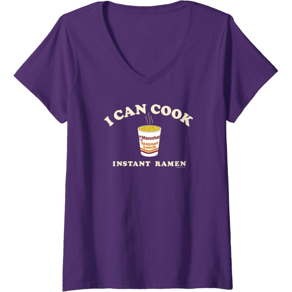 image:imageMaruchan Instant Lunch I Can Cook Instant Ramen Cup Logo VNeck TShirtPurple