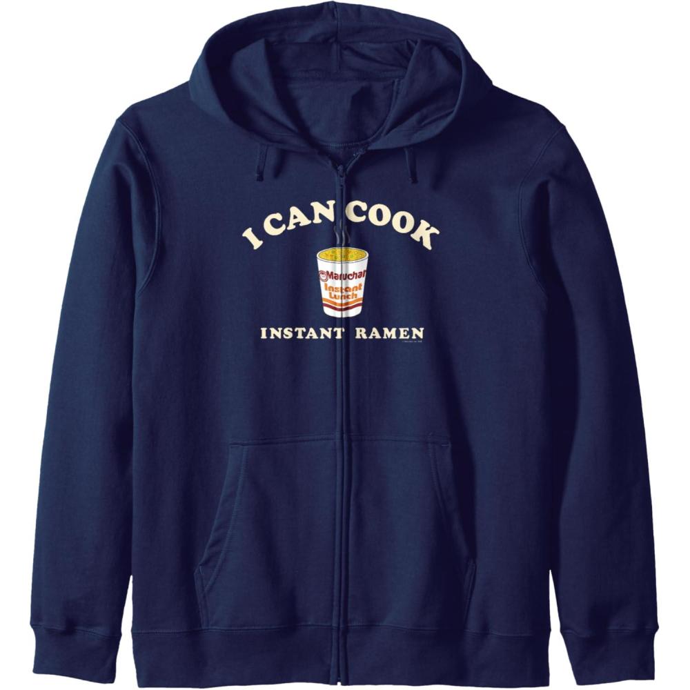 image:imageMaruchan Instant Lunch I Can Cook Instant Ramen Cup Logo Zip HoodieNavy Blue