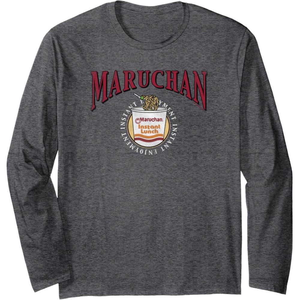 image:imageMaruchan Instant Lunch Instant Enjoyment Logo Long Sleeve TShirtDark Heather Grey