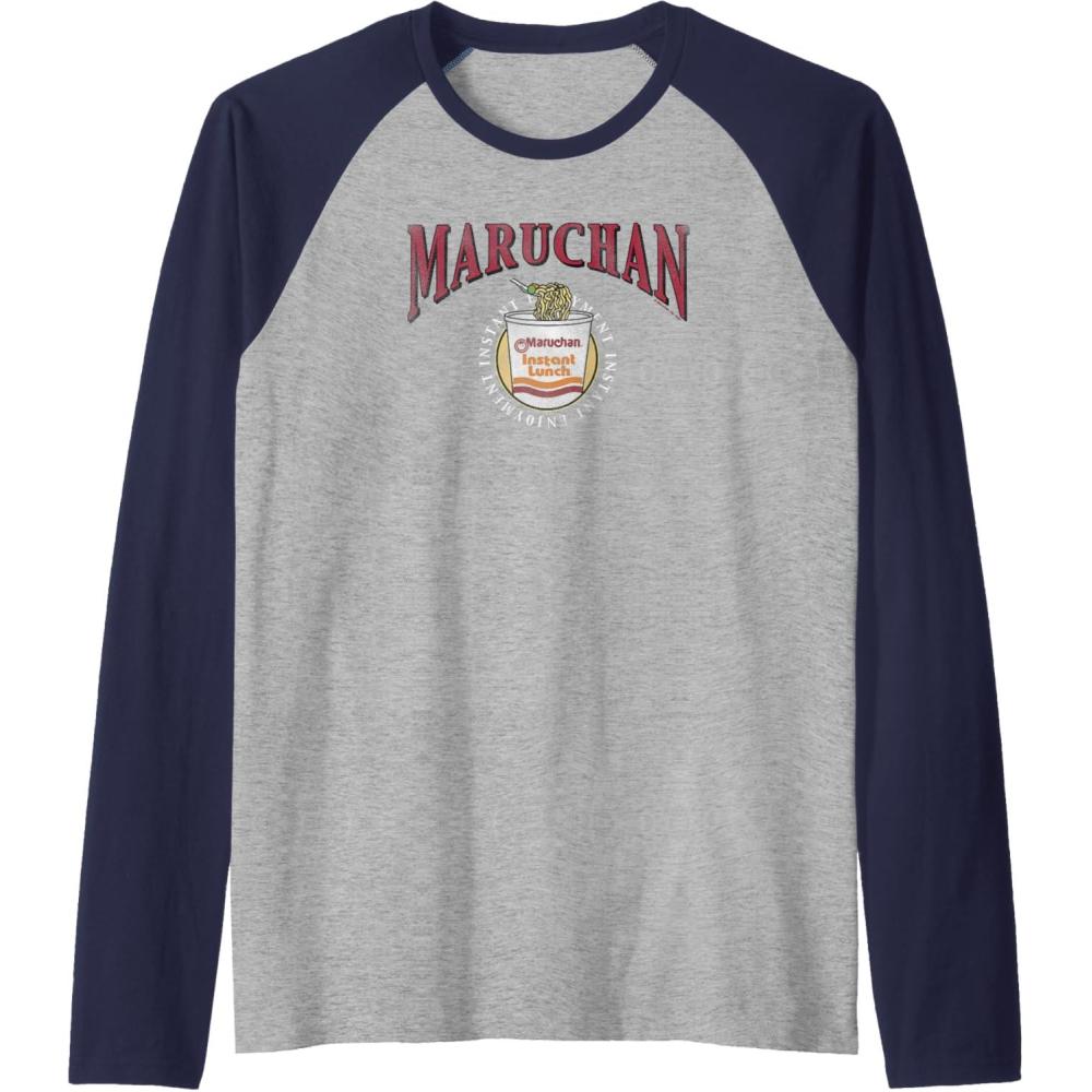 image:imageMaruchan Instant Lunch Instant Enjoyment Logo Raglan Baseball TeeNavy BlueAthletic Heather