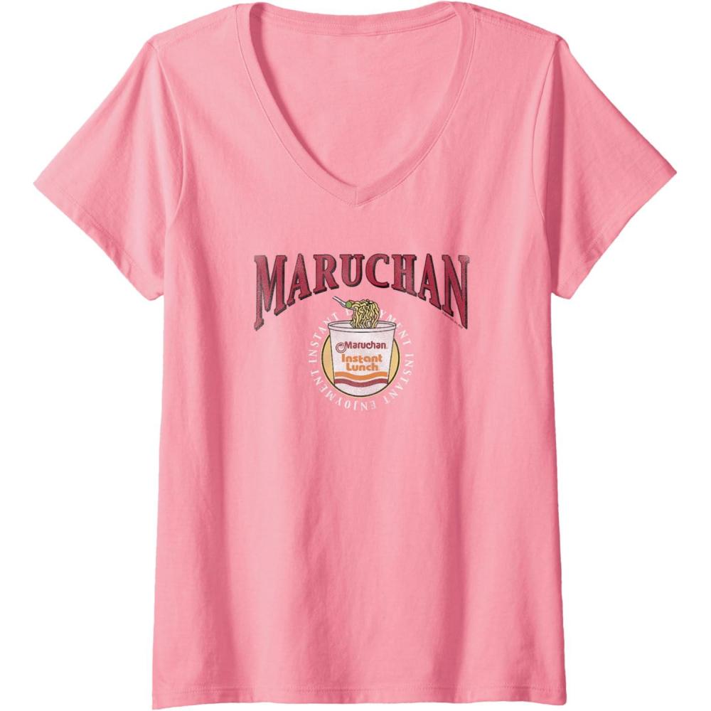 image:imageMaruchan Instant Lunch Instant Enjoyment Logo VNeck TShirtPink
