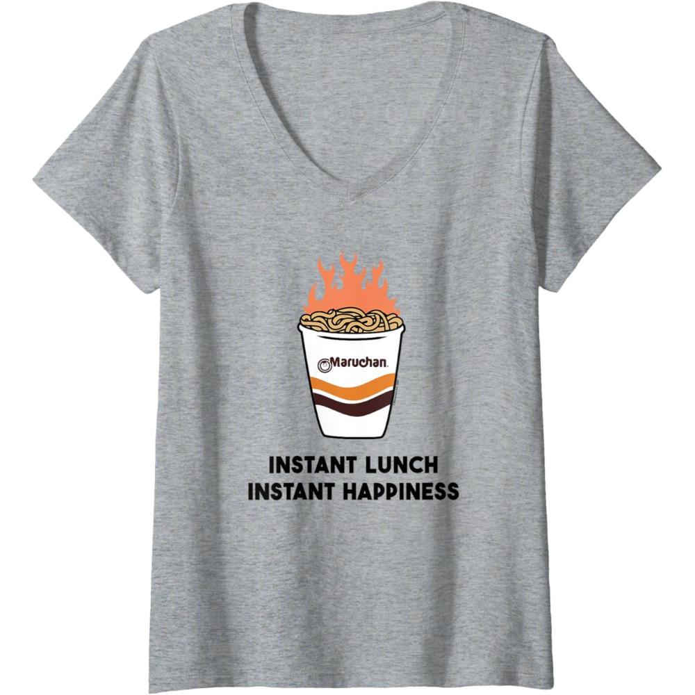 image:imageMaruchan Instant Lunch Instant Happiness Fiery Noodles VNeck TShirtHeather Grey