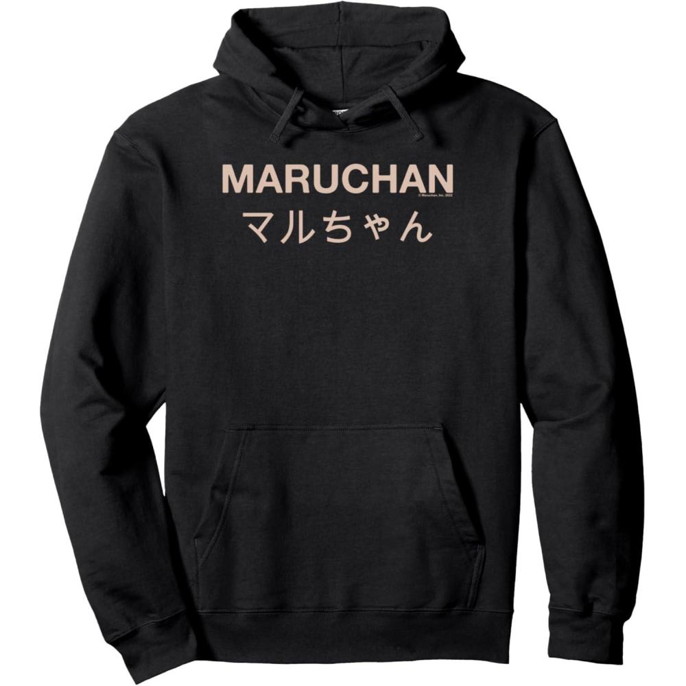 image:imageMaruchan Instant Lunch Japanese Font Elegant Text Pullover HoodieBlack