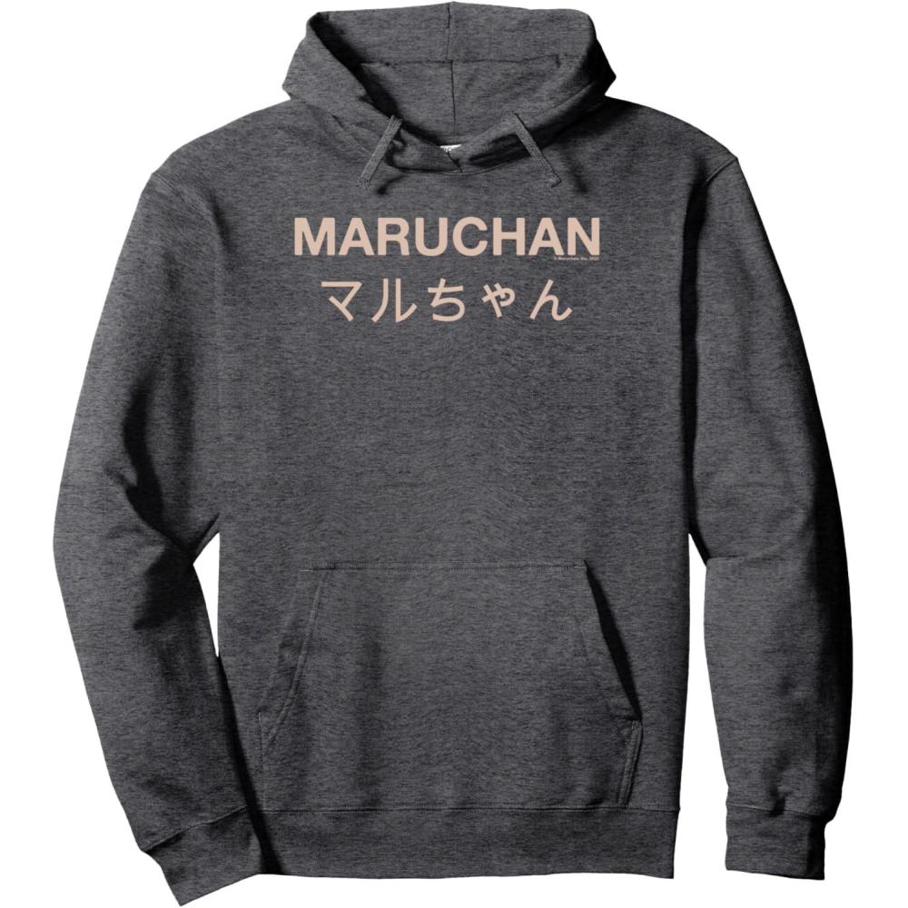 image:imageMaruchan Instant Lunch Japanese Font Elegant Text Pullover HoodieDark Heather Grey