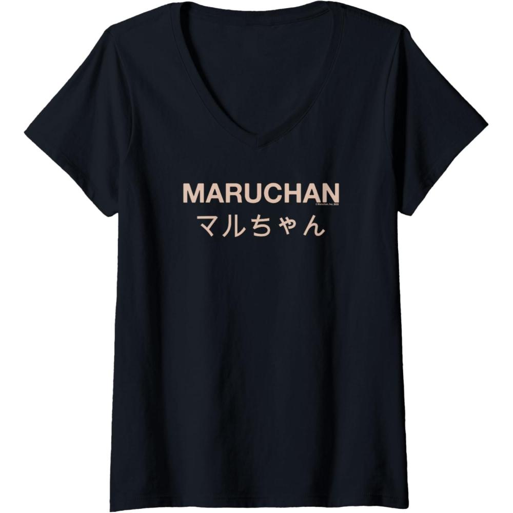 image:imageMaruchan Instant Lunch Japanese Font Elegant Text VNeck TShirtBlack