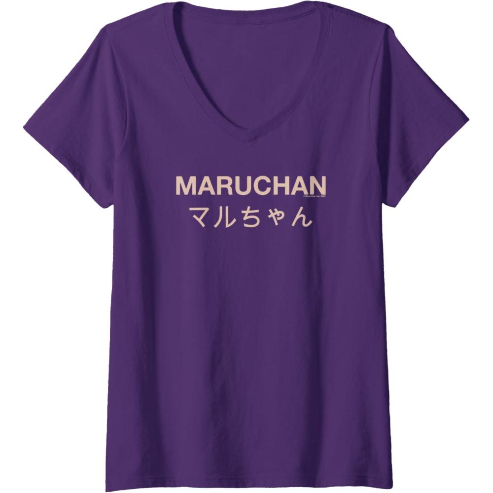 image:imageMaruchan Instant Lunch Japanese Font Elegant Text VNeck TShirtPurple