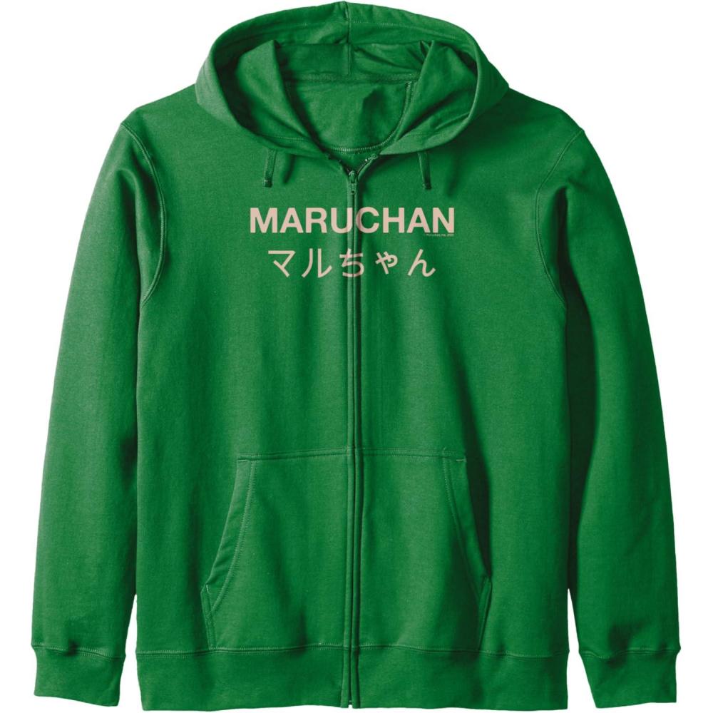 image:imageMaruchan Instant Lunch Japanese Font Elegant Text Zip HoodieDark Green