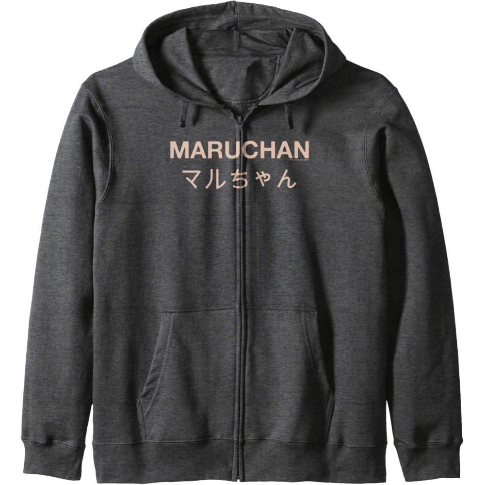 image:imageMaruchan Instant Lunch Japanese Font Elegant Text Zip HoodieDark Heather Grey