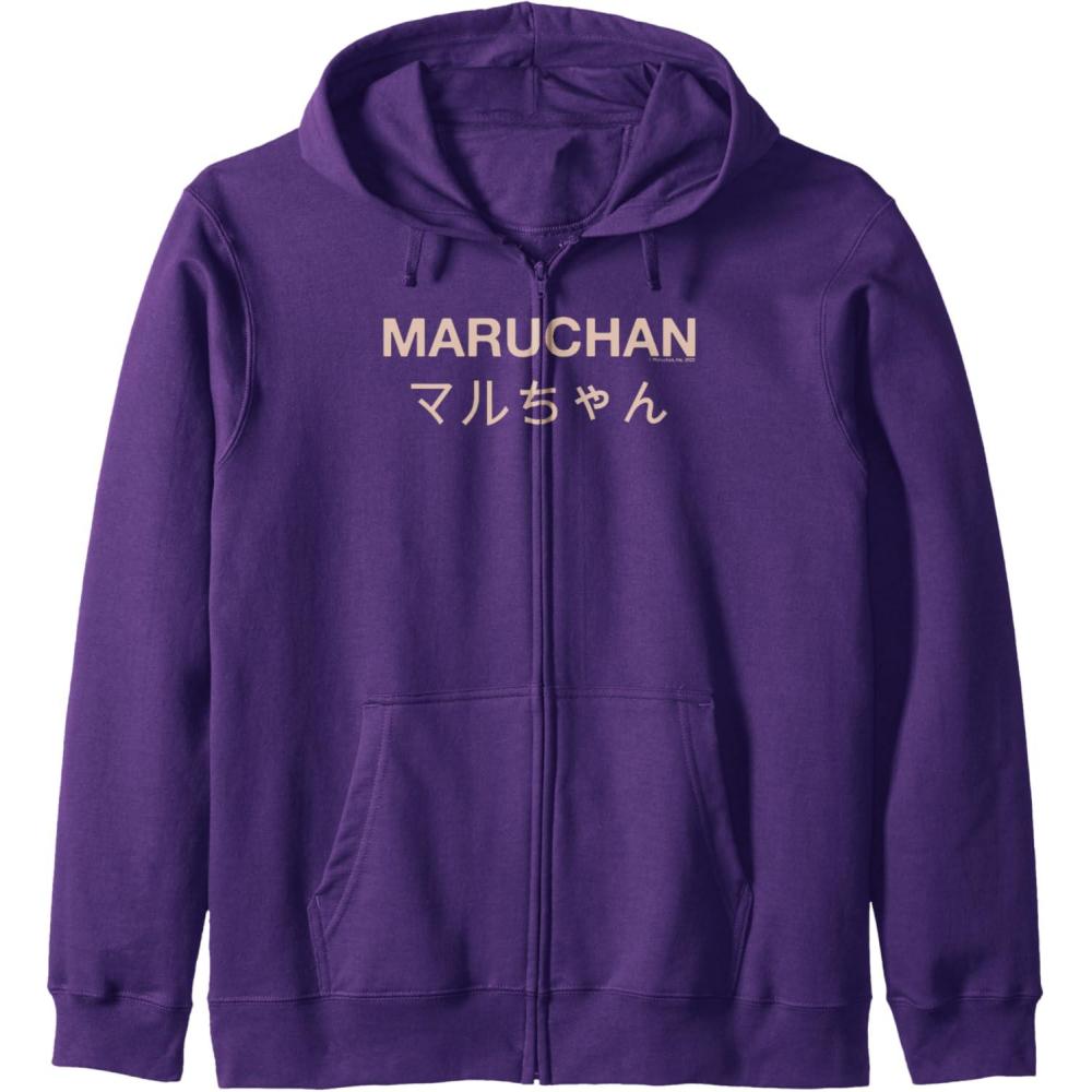 image:imageMaruchan Instant Lunch Japanese Font Elegant Text Zip HoodiePurple