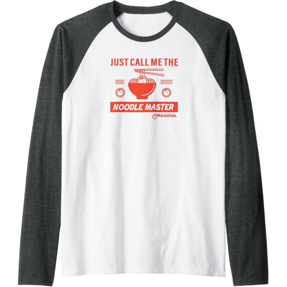 image:imageMaruchan Instant Lunch Just Call Me The Noodle Master Raglan Baseball TeeDark Heather GreyWhite