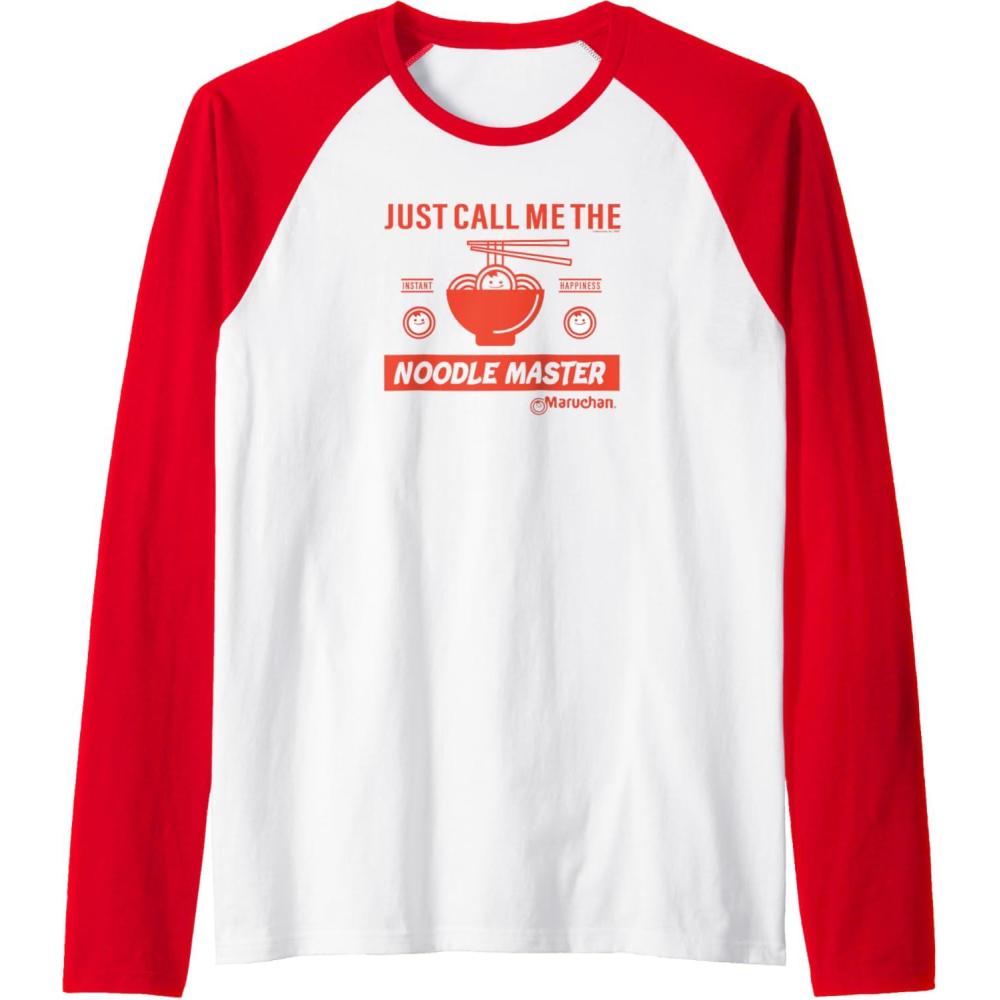 image:imageMaruchan Instant Lunch Just Call Me The Noodle Master Raglan Baseball TeeRedWhite