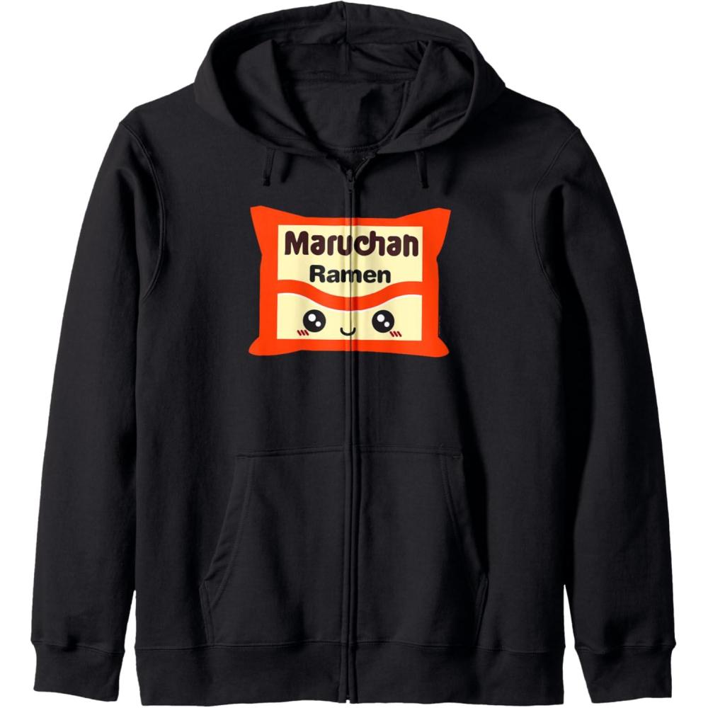 image:imageMaruchan Instant Lunch Kawaii Cute Package Logo Zip HoodieBlack