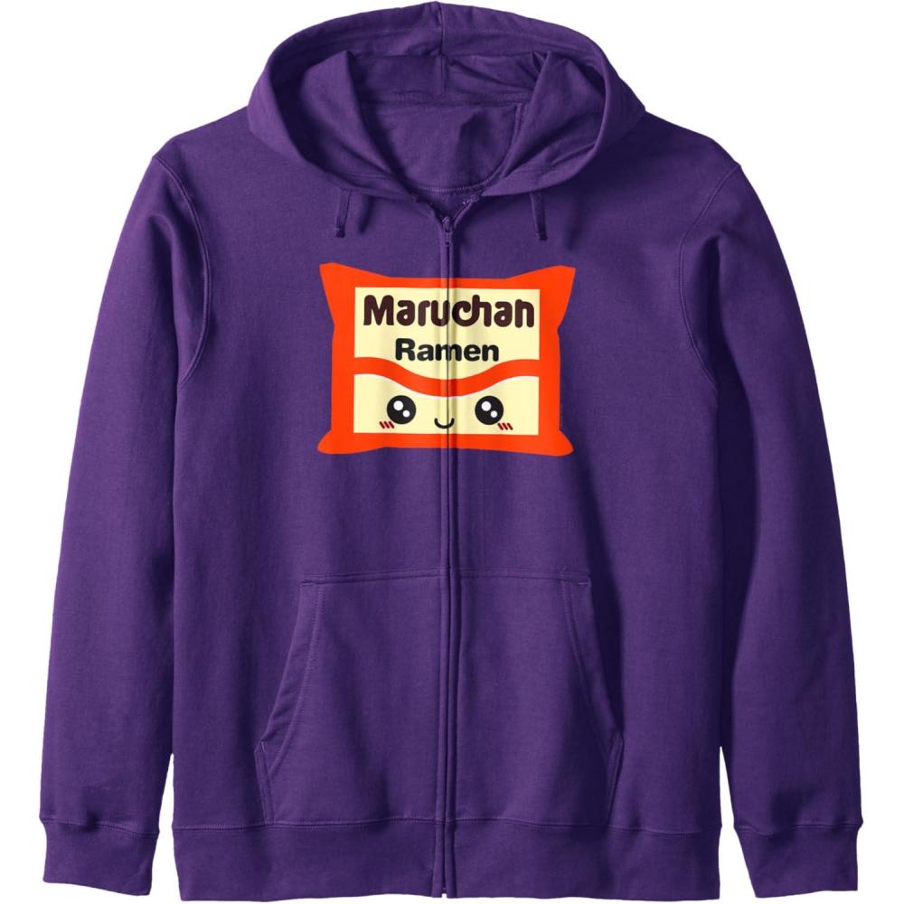 image:imageMaruchan Instant Lunch Kawaii Cute Package Logo Zip HoodiePurple