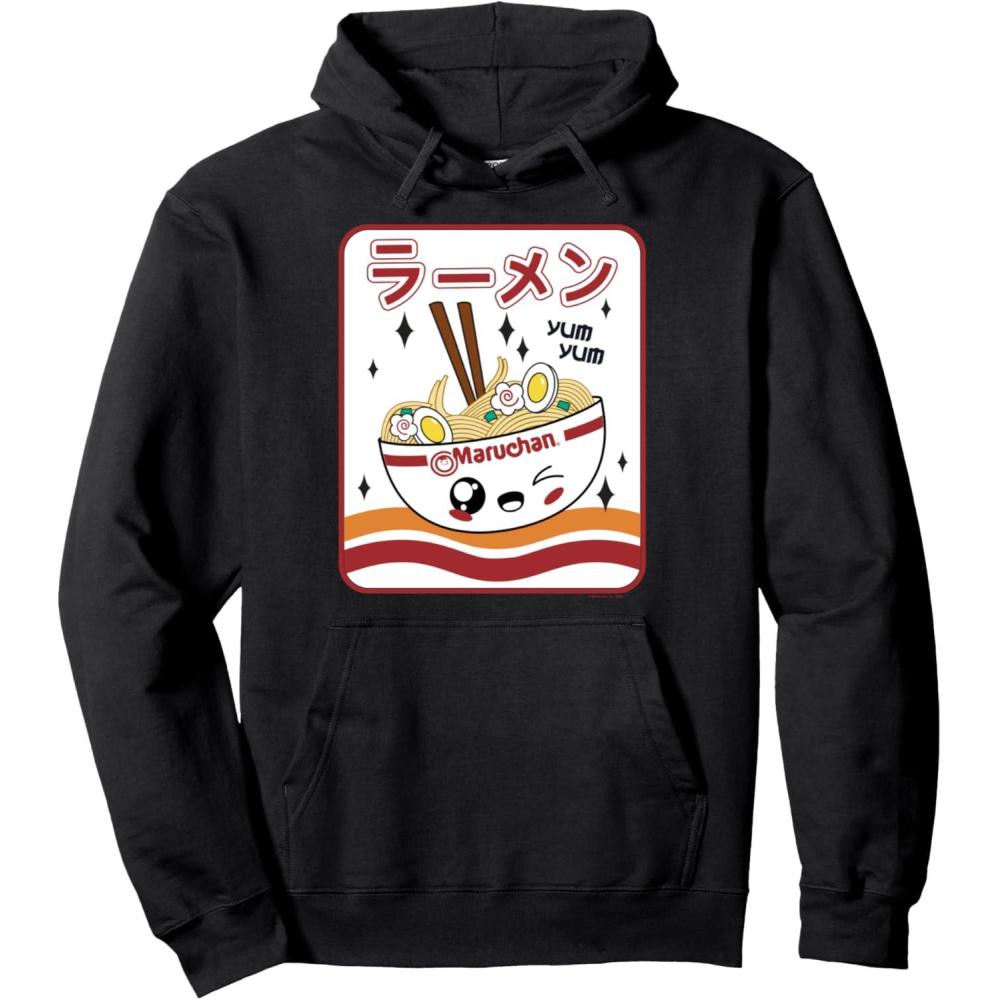 image:imageMaruchan Instant Lunch Kawaii Katakana Ramen Bowl Portrait Pullover HoodieBlack
