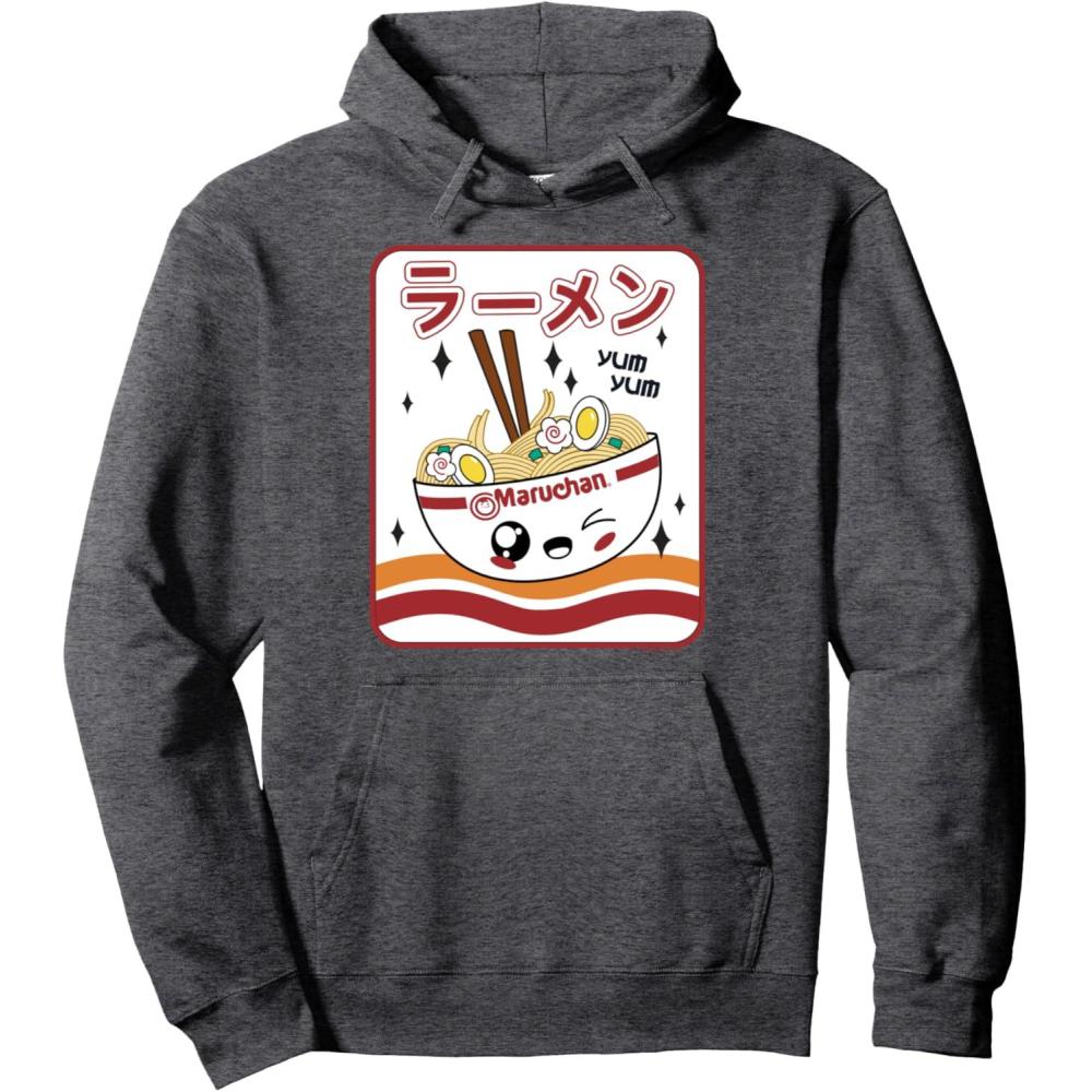 image:imageMaruchan Instant Lunch Kawaii Katakana Ramen Bowl Portrait Pullover HoodieDark Heather Grey