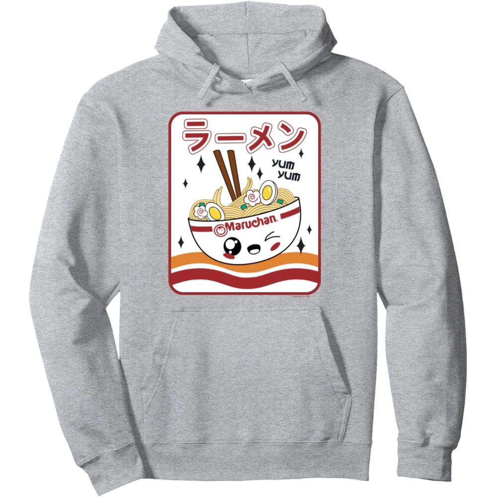 image:imageMaruchan Instant Lunch Kawaii Katakana Ramen Bowl Portrait Pullover HoodieHeather Grey