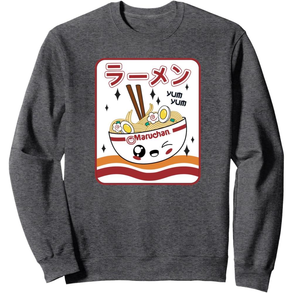 image:imageMaruchan Instant Lunch Kawaii Katakana Ramen Bowl Portrait SweatshirtDark Heather Grey
