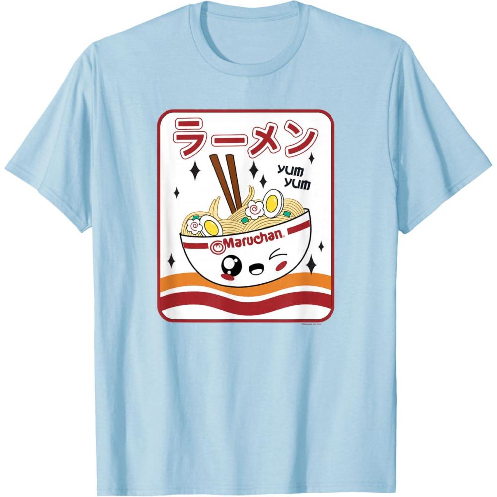 image:imageMaruchan Instant Lunch Kawaii Katakana Ramen Bowl Portrait TShirtBaby Blue