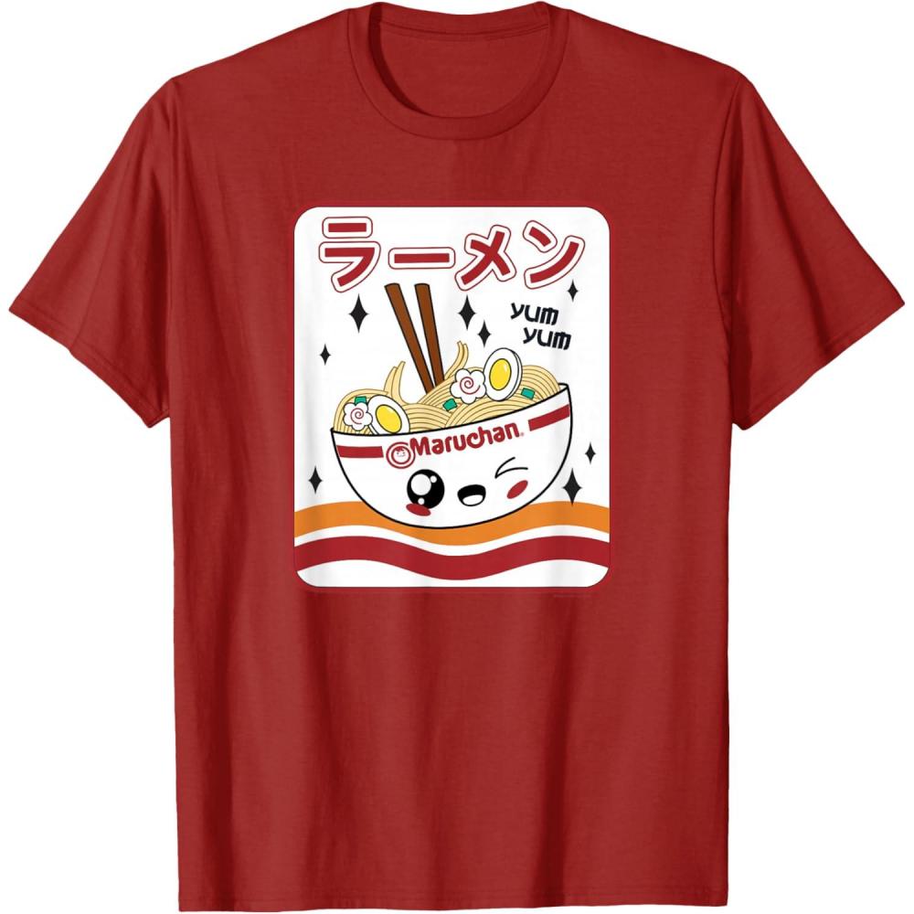image:imageMaruchan Instant Lunch Kawaii Katakana Ramen Bowl Portrait TShirtCranberry Red