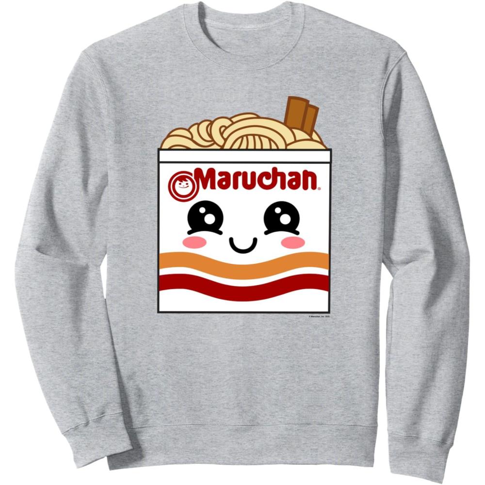 image:imageMaruchan Instant Lunch Kawaii Ramen Cup Logo SweatshirtHeather Grey