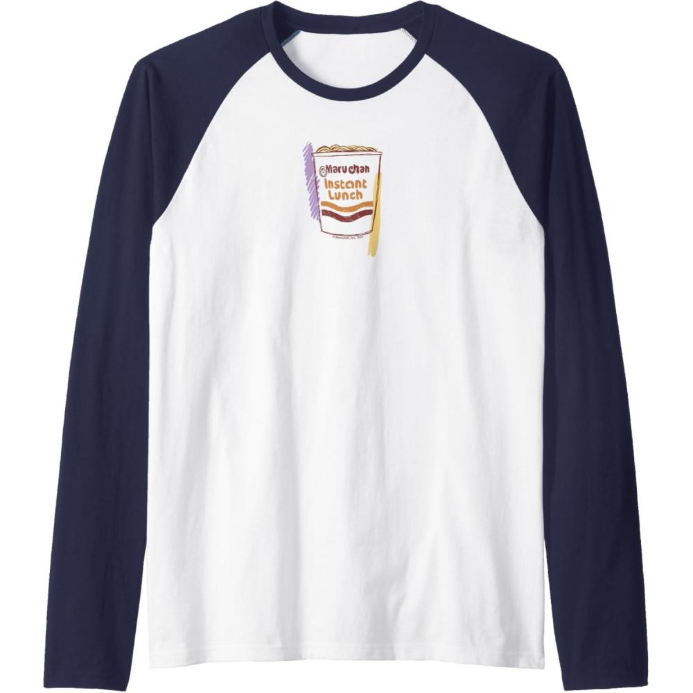 image:imageMaruchan Instant Lunch Logo Sketch Raglan Baseball TeeNavy BlueWhite