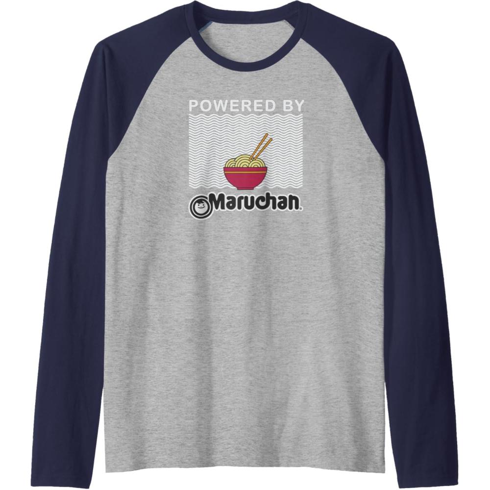image:imageMaruchan Instant Lunch Noodle Powered By Maruchan Raglan Baseball TeeNavy BlueAthletic Heather