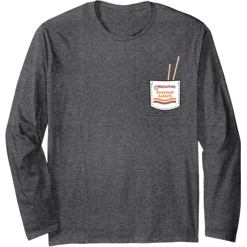 image:imageMaruchan Instant Lunch Pocket Chop Sticks Long Sleeve TShirtDark Heather Grey