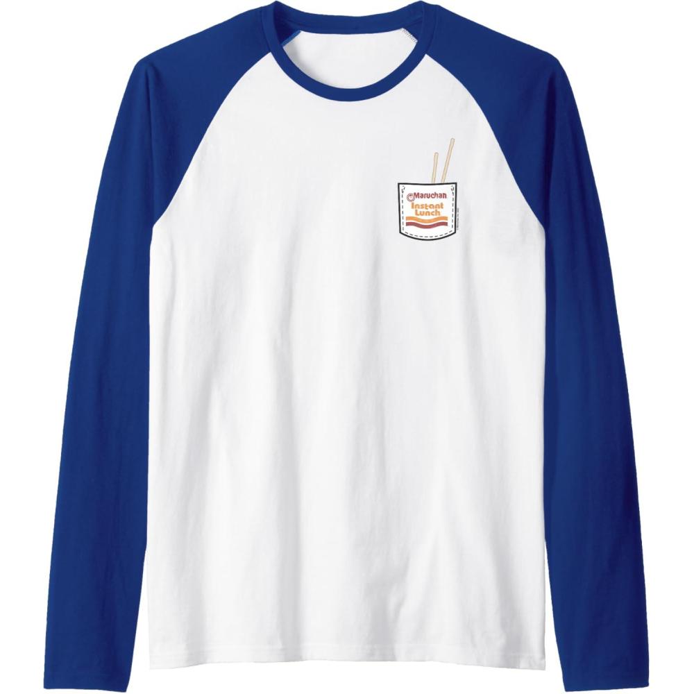 image:imageMaruchan Instant Lunch Pocket Chop Sticks Raglan Baseball TeeRoyal BlueWhite