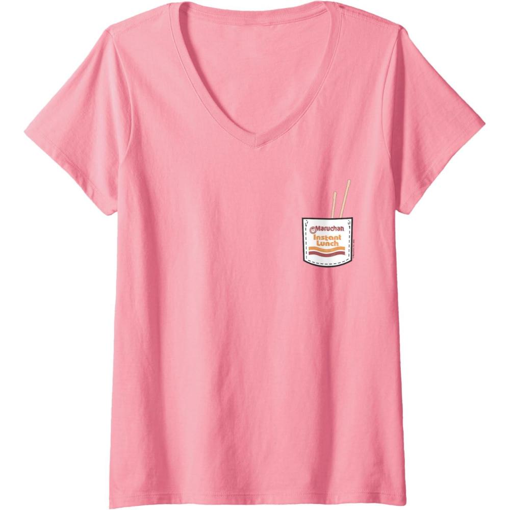 image:imageMaruchan Instant Lunch Pocket Chop Sticks VNeck TShirtPink