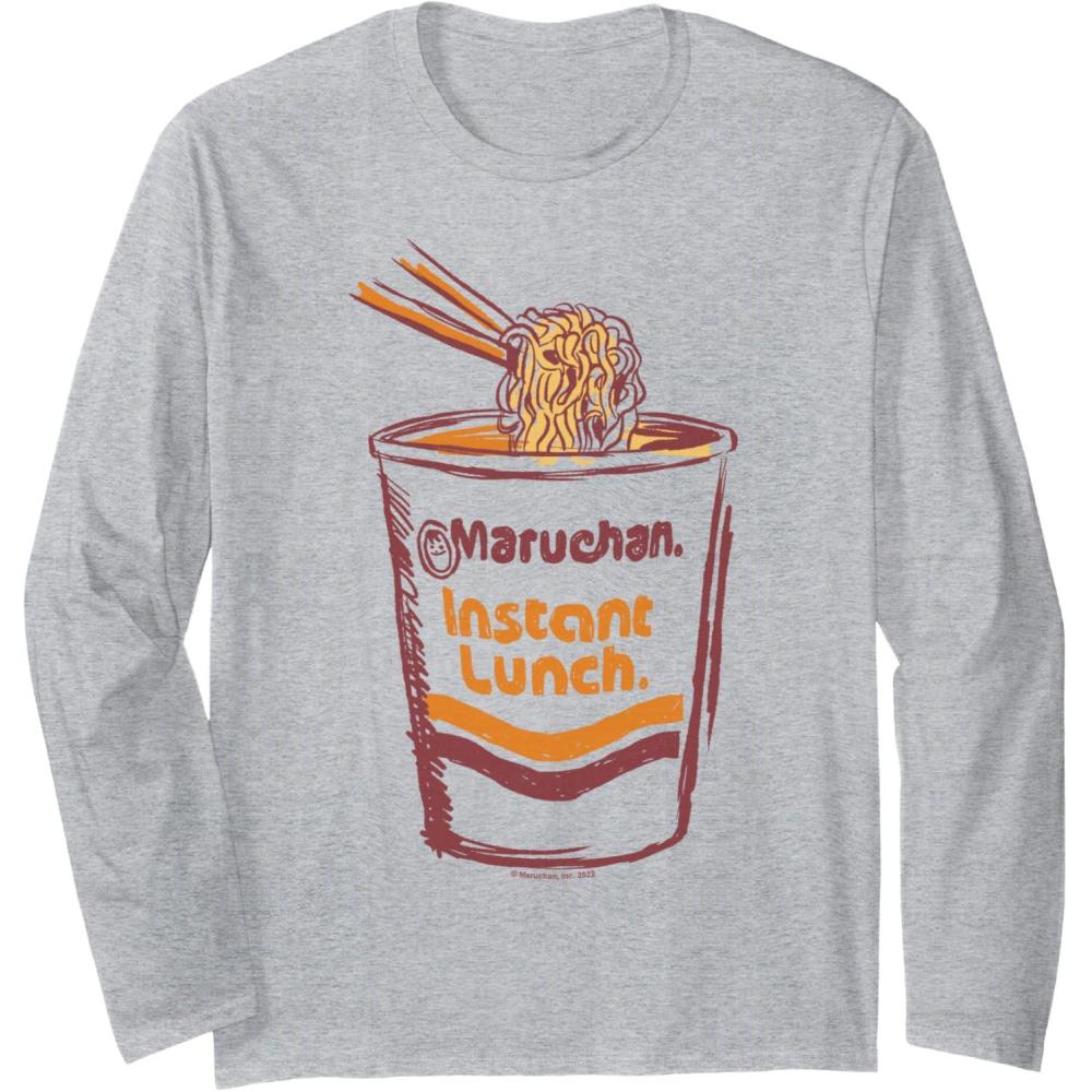 image:imageMaruchan Instant Lunch Ramen Cup Art Logo Long Sleeve TShirtHeather Grey