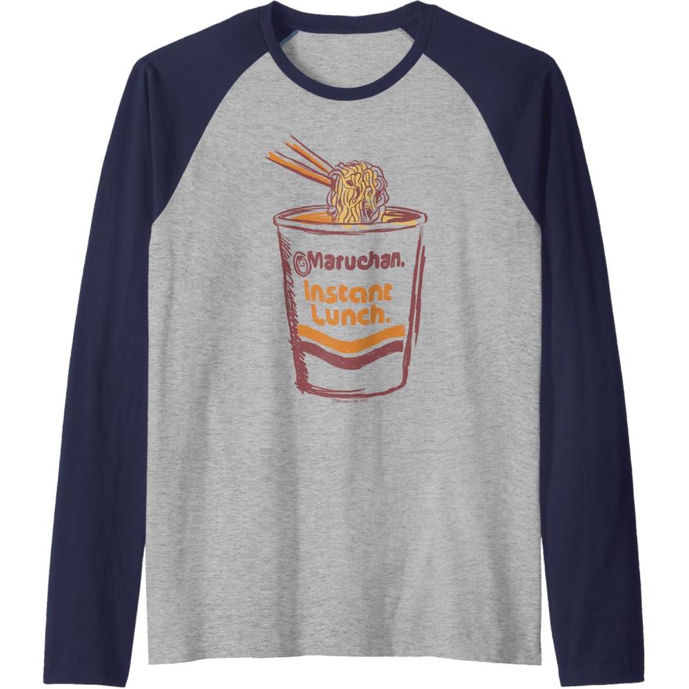image:imageMaruchan Instant Lunch Ramen Cup Art Logo Raglan Baseball TeeNavy BlueAthletic Heather