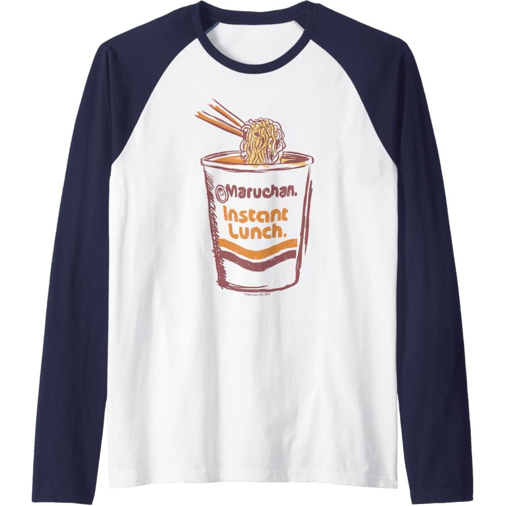 image:imageMaruchan Instant Lunch Ramen Cup Art Logo Raglan Baseball TeeNavy BlueWhite