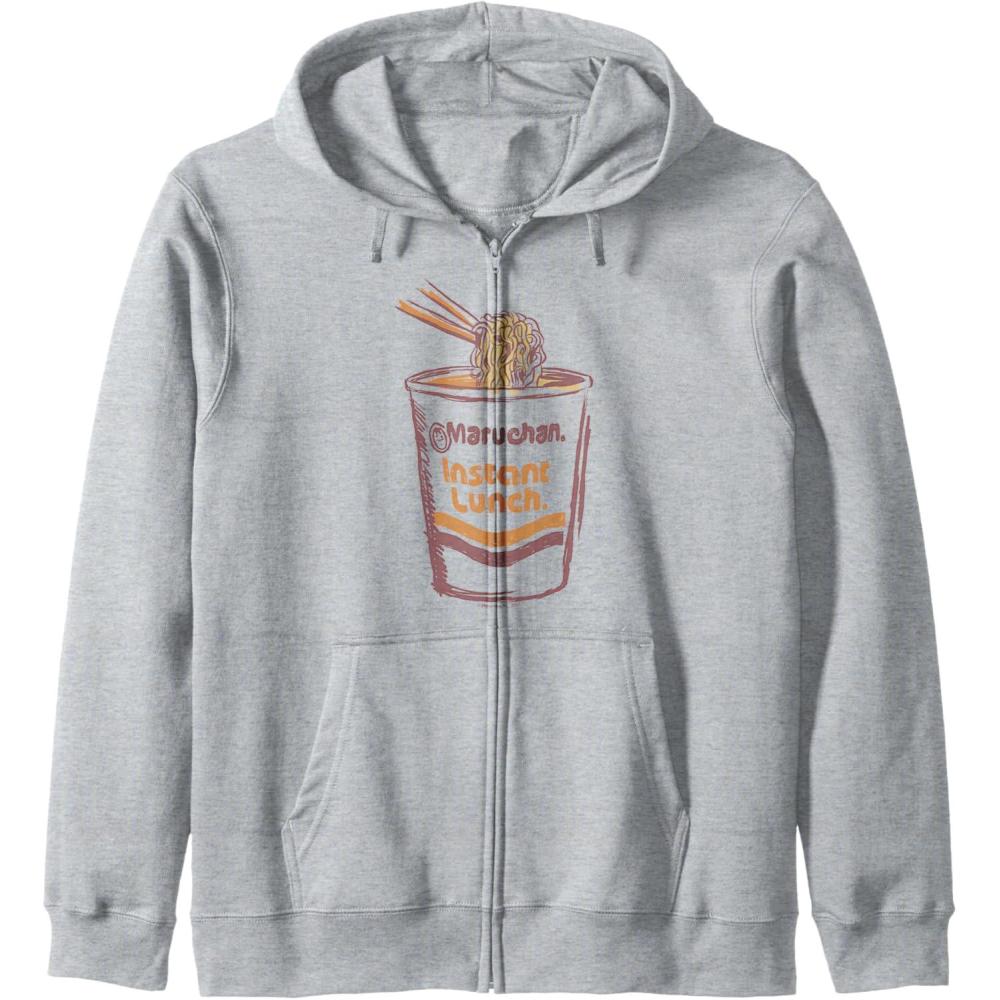 image:imageMaruchan Instant Lunch Ramen Cup Art Logo Zip HoodieHeather Grey