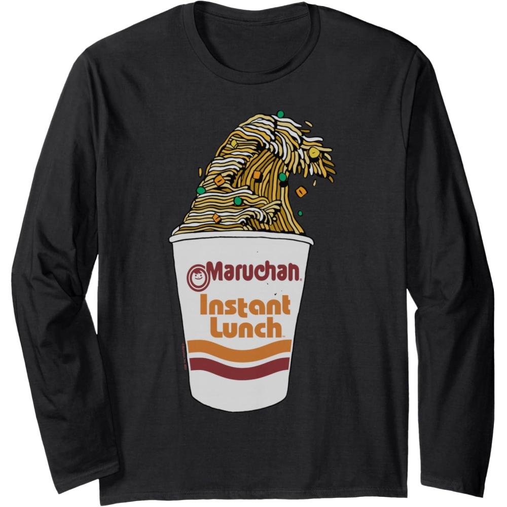 image:imageMaruchan Instant Lunch Ramen Cup Noodle Wave Logo Long Sleeve TShirtBlack