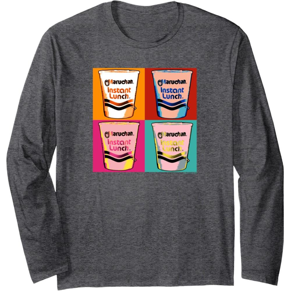 image:imageMaruchan Instant Lunch Ramen Cups Pop Art Painting Long Sleeve TShirtDark Heather Grey