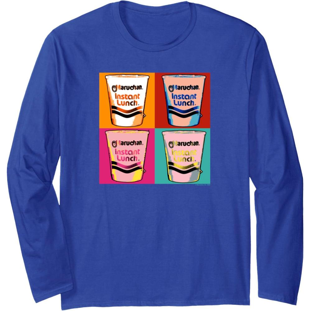 image:imageMaruchan Instant Lunch Ramen Cups Pop Art Painting Long Sleeve TShirtRoyal Blue