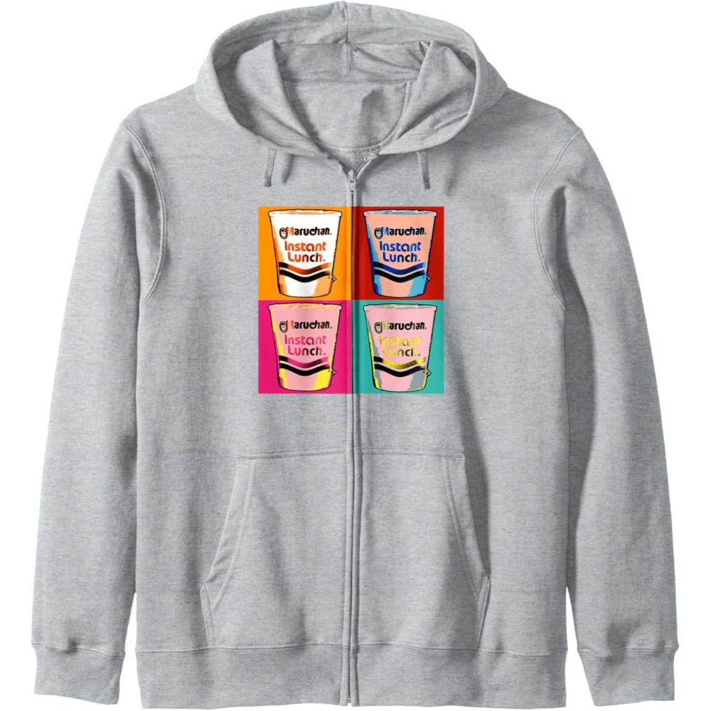 image:imageMaruchan Instant Lunch Ramen Cups Pop Art Painting Zip HoodieHeather Grey