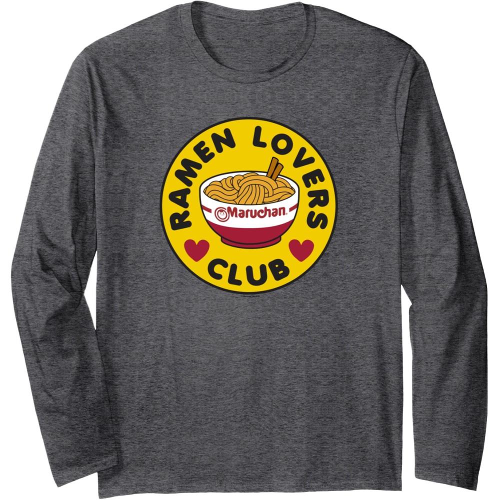 image:imageMaruchan Instant Lunch Ramen Lovers Club Bowl Logo Long Sleeve TShirtDark Heather Grey
