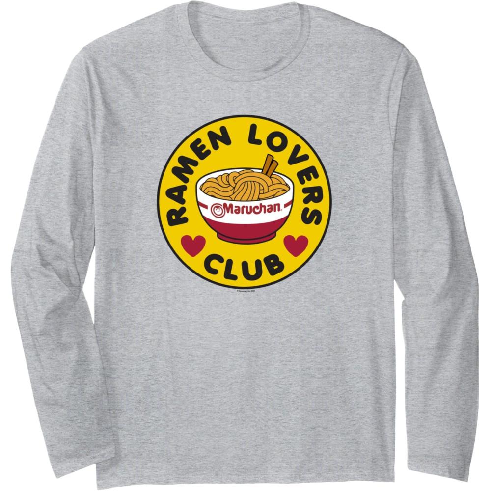 image:imageMaruchan Instant Lunch Ramen Lovers Club Bowl Logo Long Sleeve TShirtHeather Grey