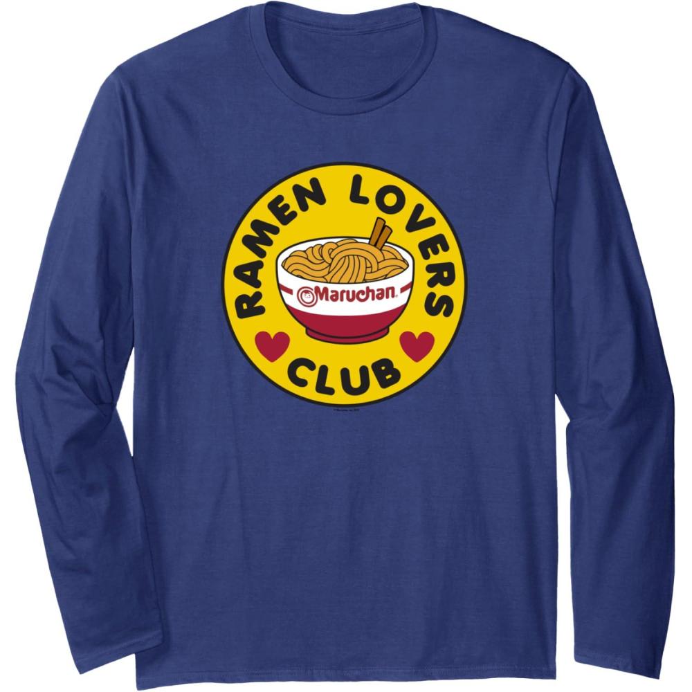 image:imageMaruchan Instant Lunch Ramen Lovers Club Bowl Logo Long Sleeve TShirtNavy Blue