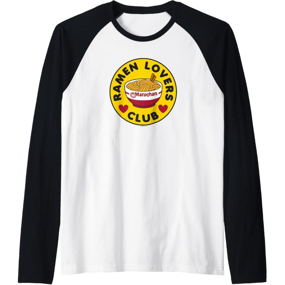 image:imageMaruchan Instant Lunch Ramen Lovers Club Bowl Logo Raglan Baseball TeeBlackWhite